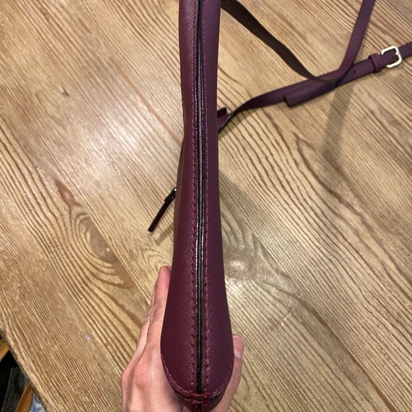 KATE SPADE PLUM LAUREL SAFFIANO LEATHER CROSSBODY LAVENDER KS JACQUARD INTERIOR - Picture 12 of 16